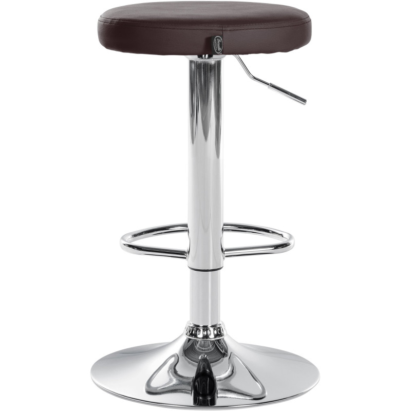 Lot de 2 tabourets de bar Ponte simili cuir chromé brun