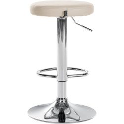 Lot de 2 tabourets de bar Ponte simili cuir chromé crème