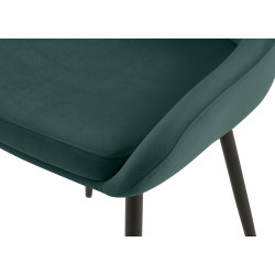 Chaise de salle à manger Elmira, velours, noir/vert
