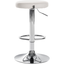 Lot de 2 tabourets de bar Ponte simili cuir chromé blanc