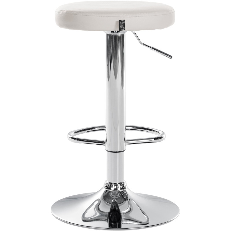 Lot de 2 tabourets de bar Ponte simili cuir chromé blanc