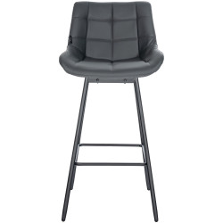 Tabouret de bar pivotant Weston en similicuir gris