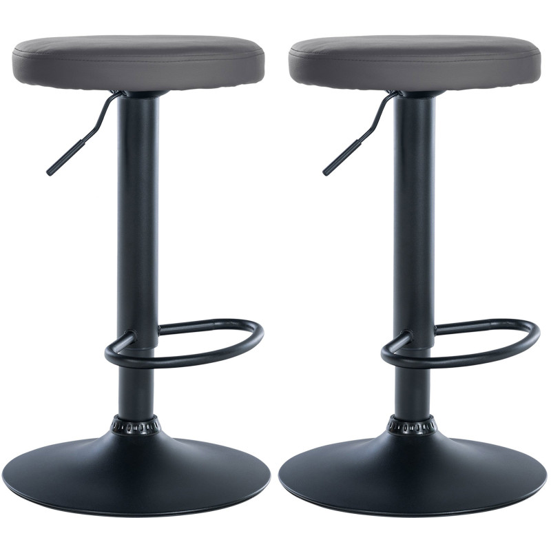 Lot de 2 tabourets de bar Ponte simili cuir gris