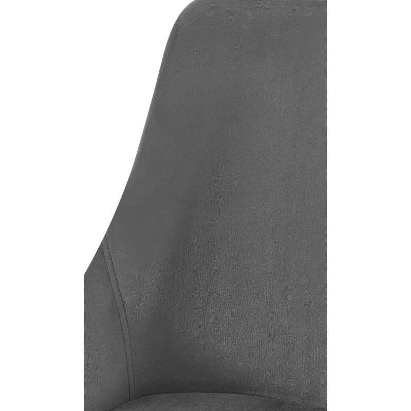 Chaise de salle à manger Elmira en velours doré gris foncé