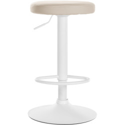 Lot de 2 tabourets de bar Ponte, simili cuir crème