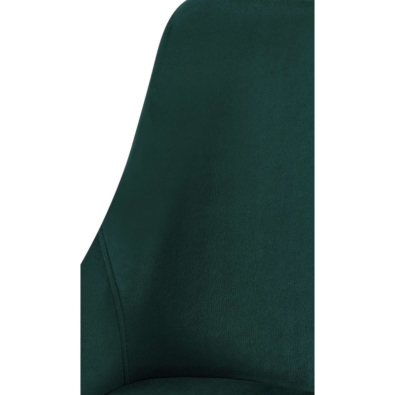 Chaise de salle à manger Elmira en velours doré vert