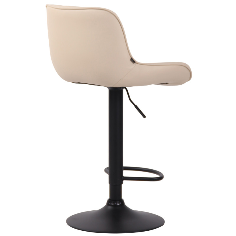 Lot de 2 tabourets de bar Lentini, simili cuir crème