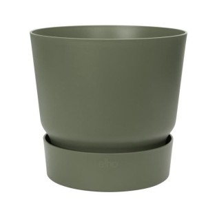 ELHO Pot de fleurs rond Greenville 25 - Extérieur - Ш 24,48 x H 23,31 cm - Vert feuille