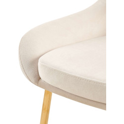 Chaise de salle à manger Elmira velours doré crème
