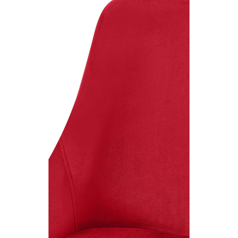Chaise de salle à manger Elmira en velours doré rouge