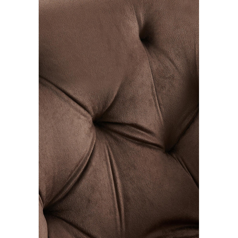 Chaise de salle à manger Antigo en velours marron