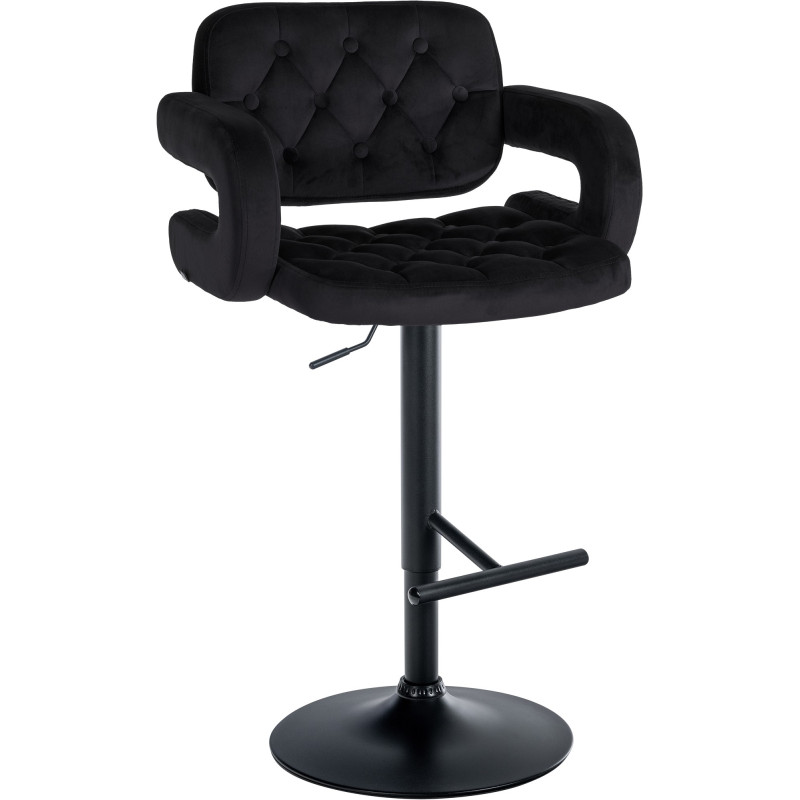 Tabouret de bar Dublin en velours noir