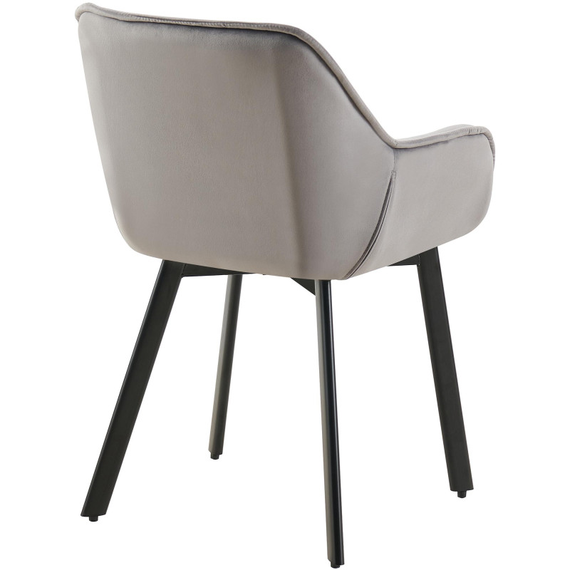 Chaise de salle à manger Antigo en velours gris foncé