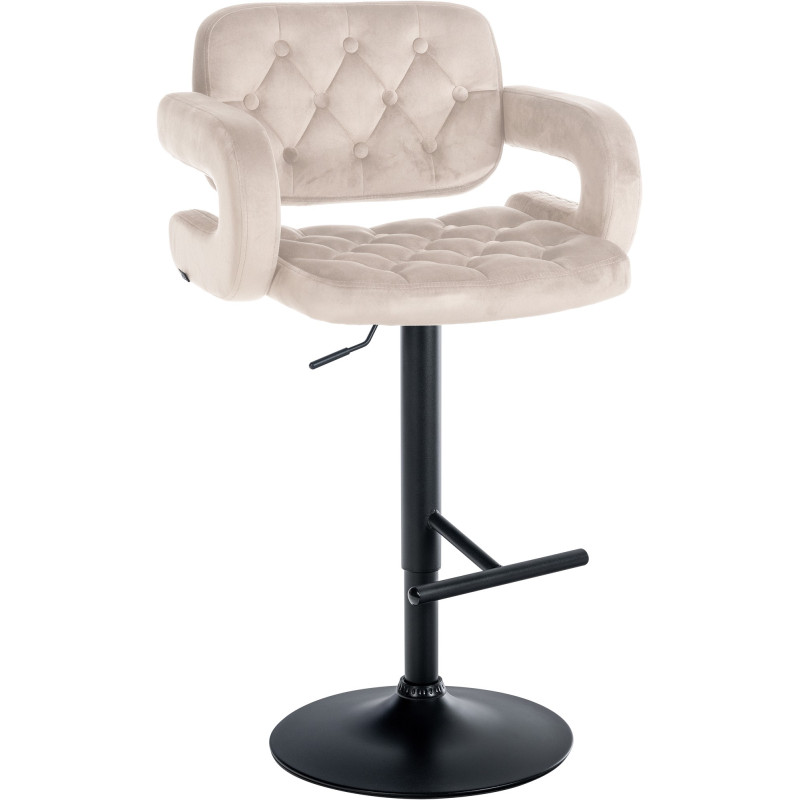 Tabouret de bar Dublin en velours crème