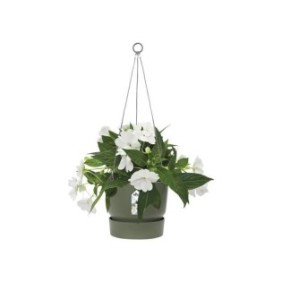 ELHO Pot de fleurs a suspendre Greenville 24 - Extérieur - Ш 23,9 x H 20,3 cm - Vert feuille