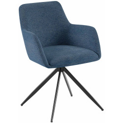 Chaise de salle à manger Olema en tissu bleu