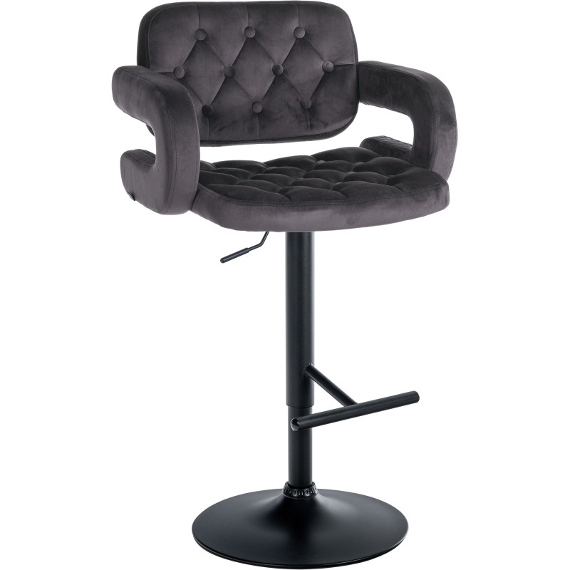 Tabouret de bar Dublin en velours gris foncé