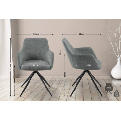 Chaise de salle à manger Olema en tissu gris