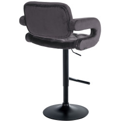 Tabouret de bar Dublin en velours gris foncé
