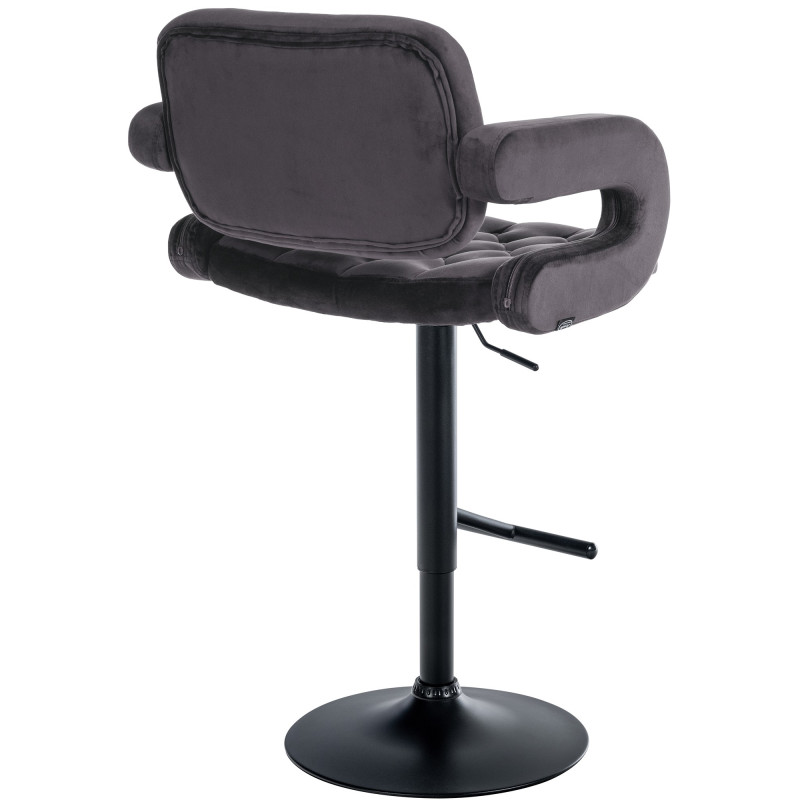 Tabouret de bar Dublin en velours gris foncé