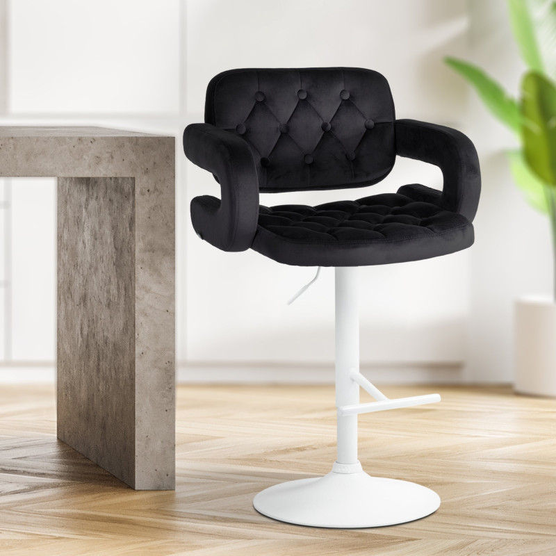 Tabouret de bar Dublin en velours noir
