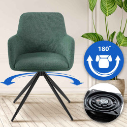 Chaise de salle à manger Olema en tissu vert