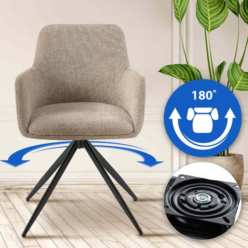 Chaise de salle à manger Olema en tissu taupe