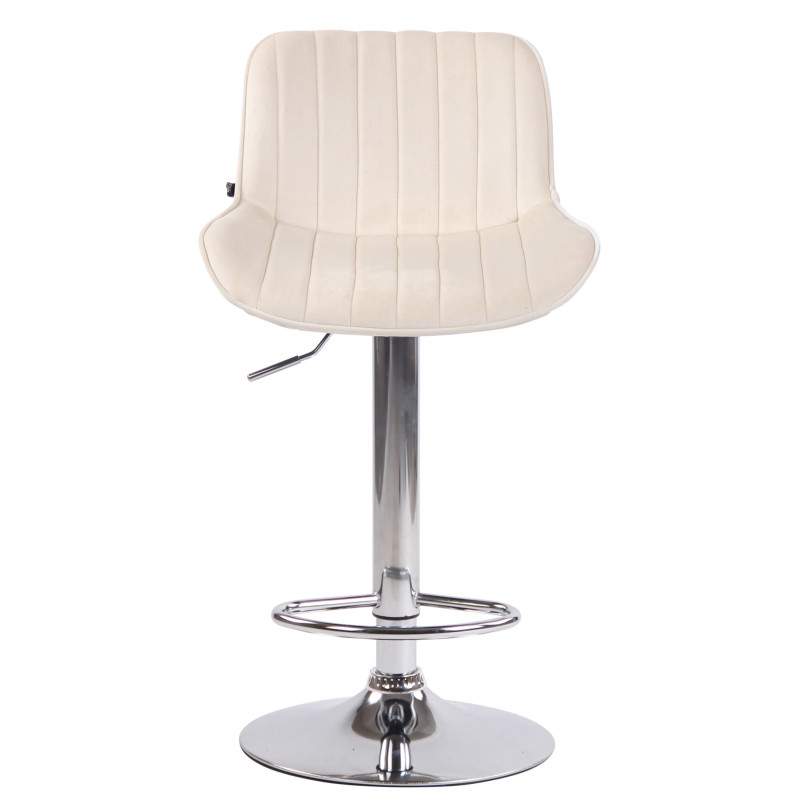 Lot de 2 tabourets de bar Lentini en velours chromé crème