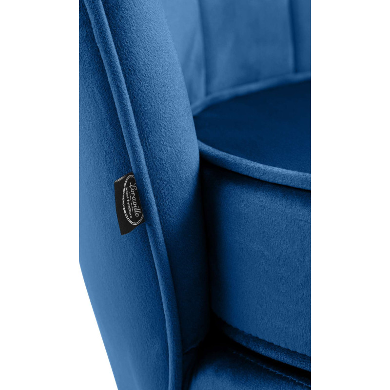 Chaise en velours Rosita bleu