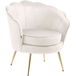 Fauteuil Rosita, velours, crème