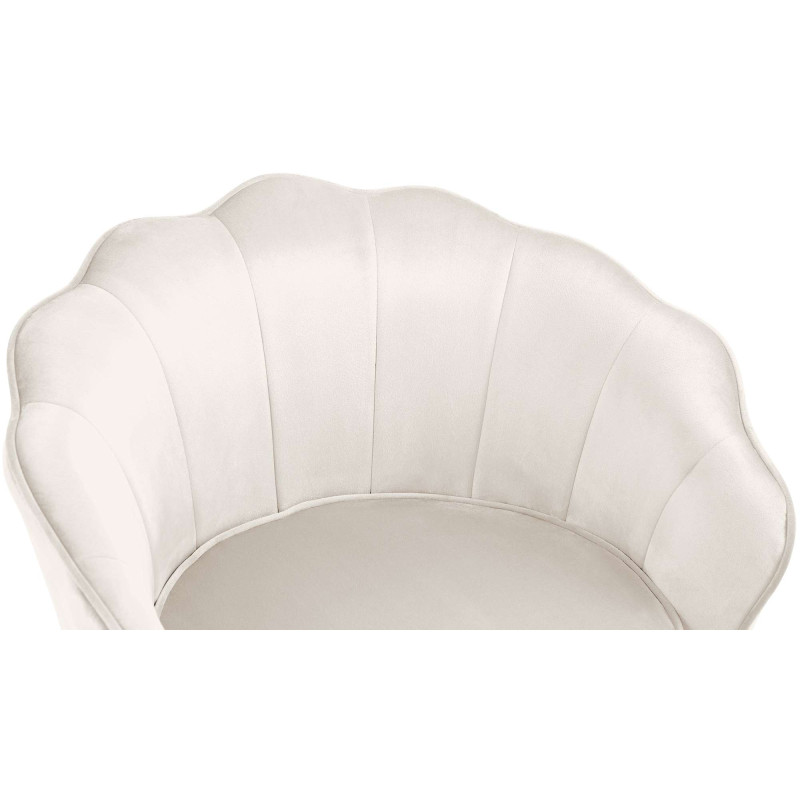 Fauteuil Rosita, velours, crème