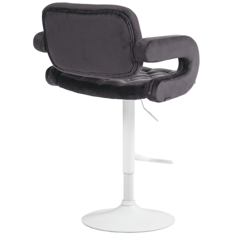 Tabouret de bar Dublin en velours gris foncé