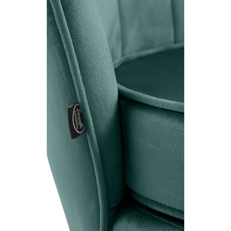 Fauteuil Rosita, velours, vert