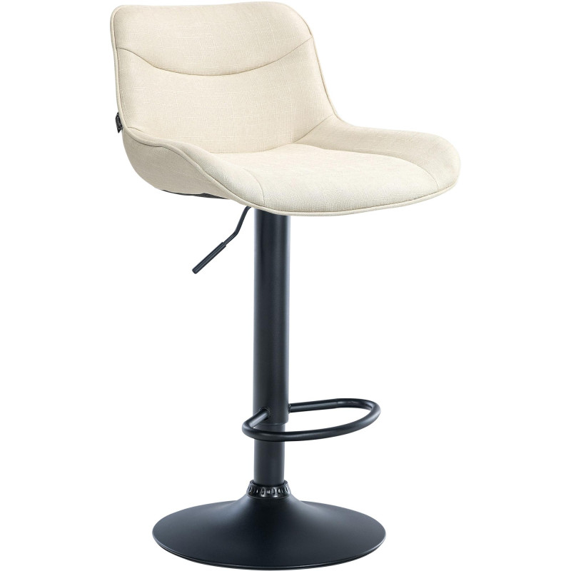 Tabouret de bar Vonore en tissu crème
