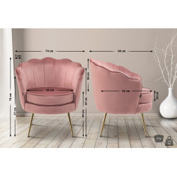 Chaise Rosita en velours rose