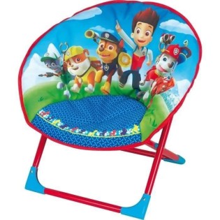 Siege lune pliable pour enfant - FUN HOUSE - Pat Patrouille - Bleu et rouge - Dimensions L 52 x P 45 x H 48 cm