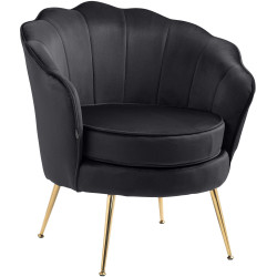 Fauteuil Rosita, velours noir