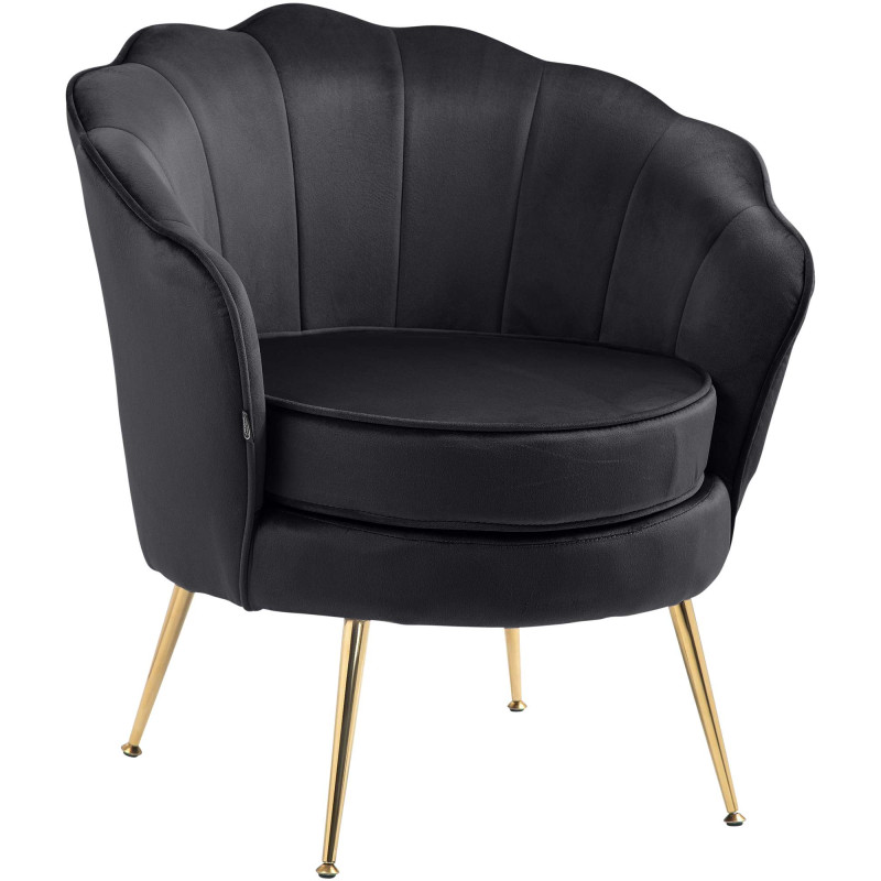 Fauteuil Rosita, velours noir