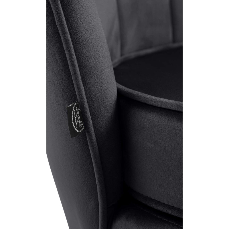 Fauteuil Rosita, velours noir