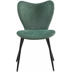 Chaise de salle à manger Maika en tissu vert