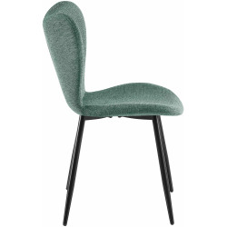 Chaise de salle à manger Maika en tissu vert