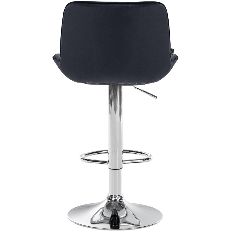 Tabouret de bar Vonore velours chrome noir