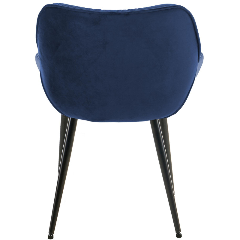 Chaise en velours Tanna bleu foncé