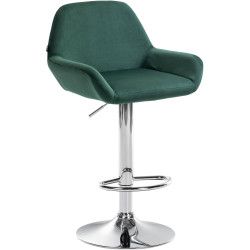 Tabouret de bar Braga velours chrome vert foncé