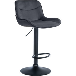 Tabouret de bar Vonore velours noir
