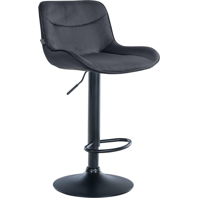 Tabouret de bar Vonore velours noir