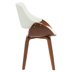 Chaise de salle à manger Vangale en similicuir noyer/blanc