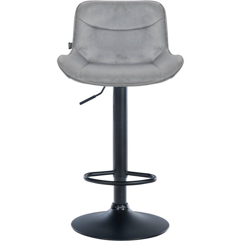 Tabouret de bar Vonore velours gris