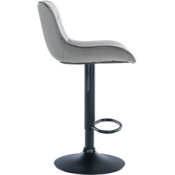 Tabouret de bar Vonore velours gris