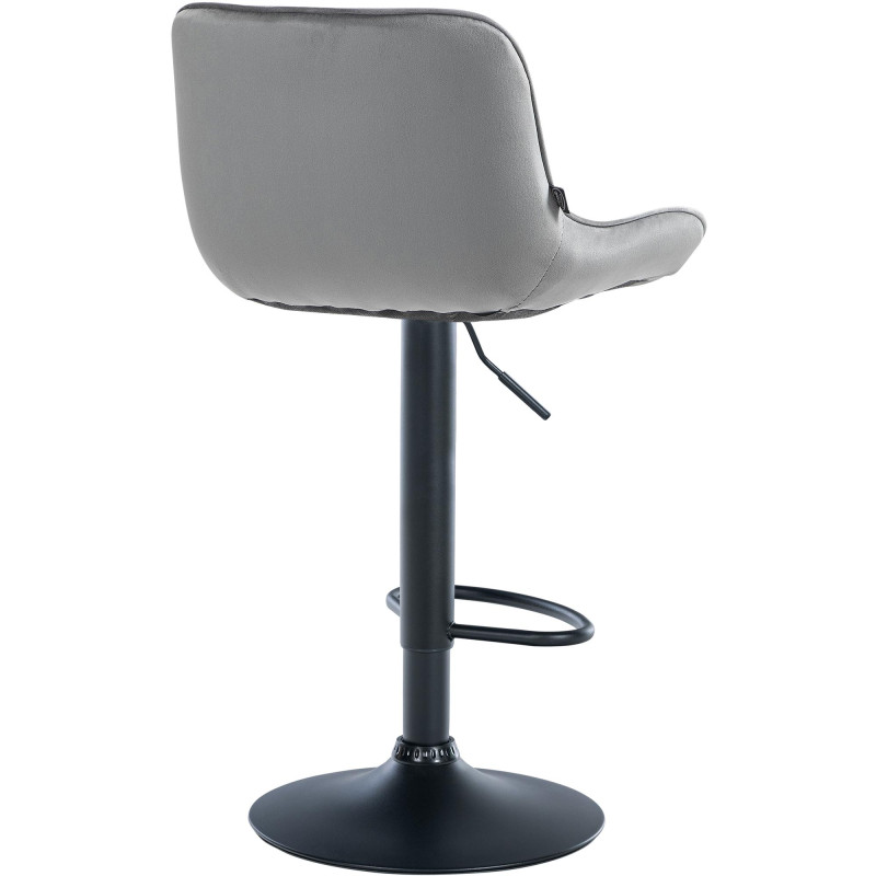 Tabouret de bar Vonore velours gris